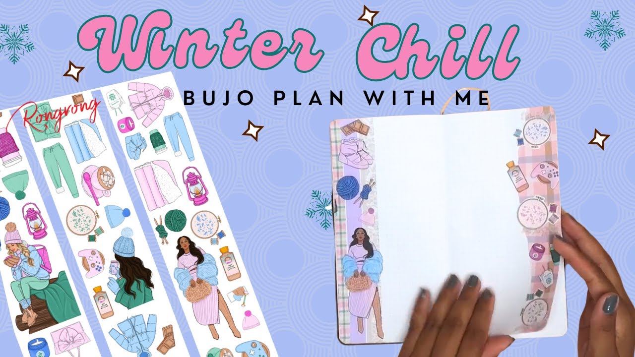 Winter Chill PET Tape - Bullet Journal Spread | Use Your Stash | TN Traveler's Notebook | PET Tape