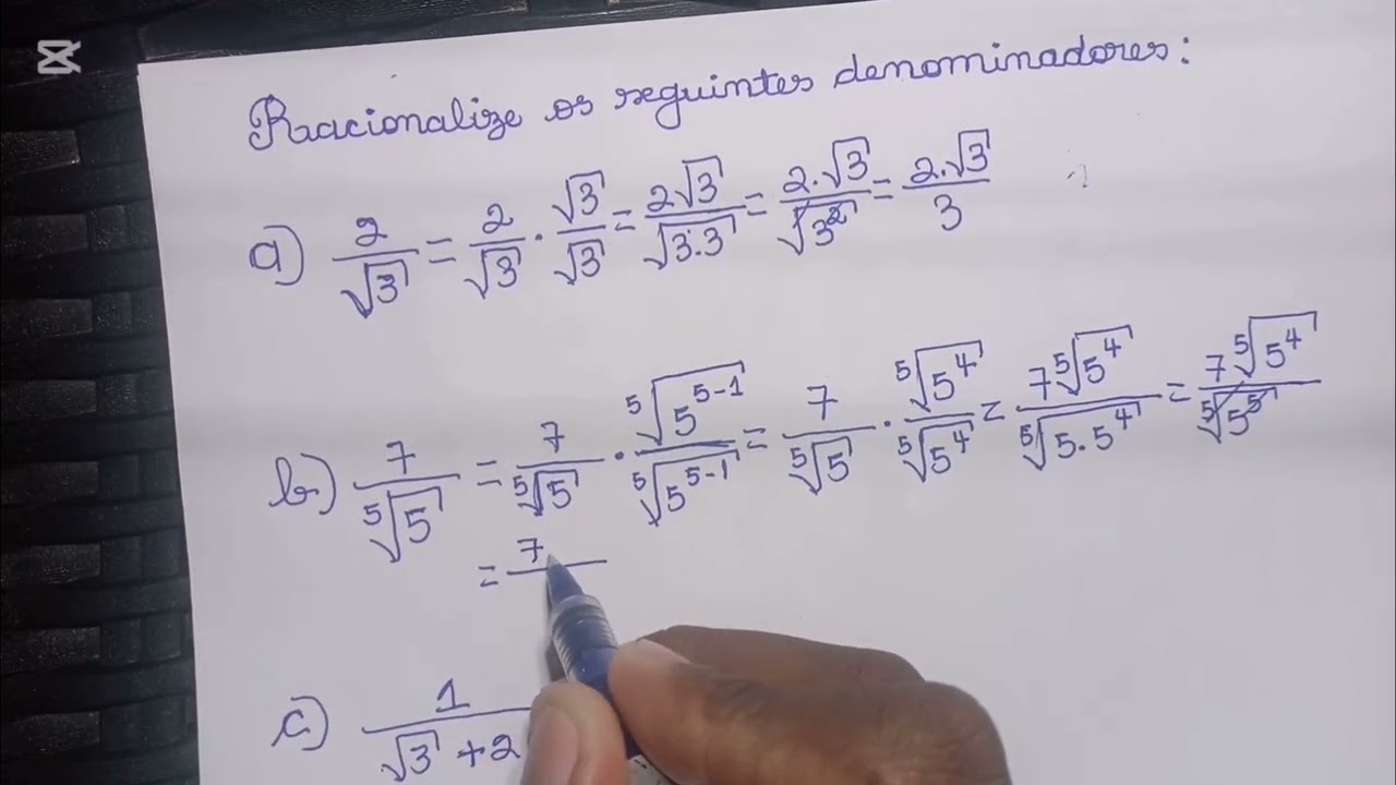 Racionalização de denominadores. #matemática