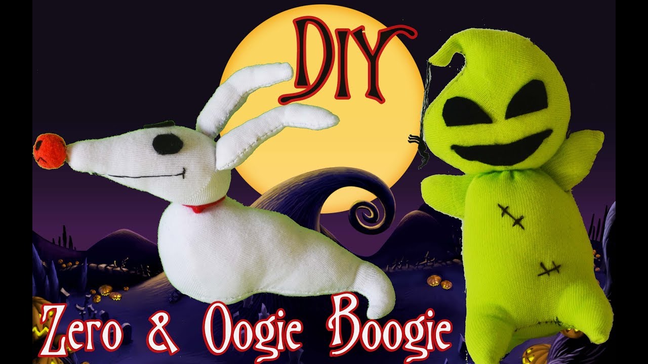 DIY Zero & Oogie Boogie Man Sock Plushie with Free Pattern! The Nightmare Before Christmas Tutorial