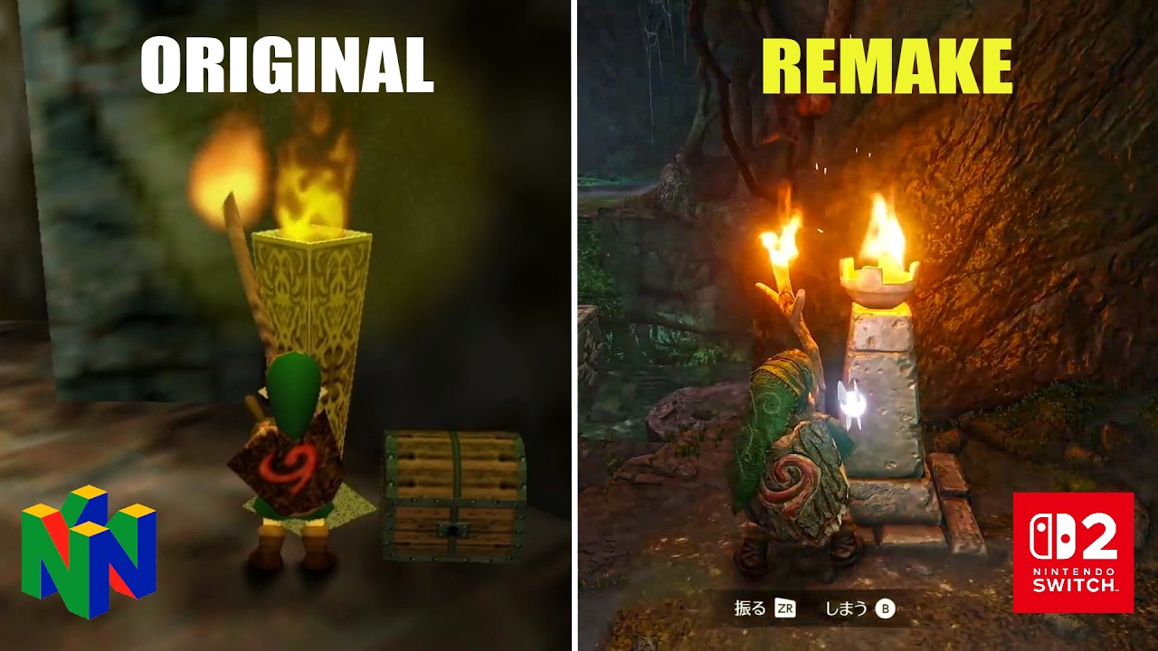 Zelda: Ocarina of Time Original vs Remake - Gameplay Comparison (Dungeons, Combat, Items)
