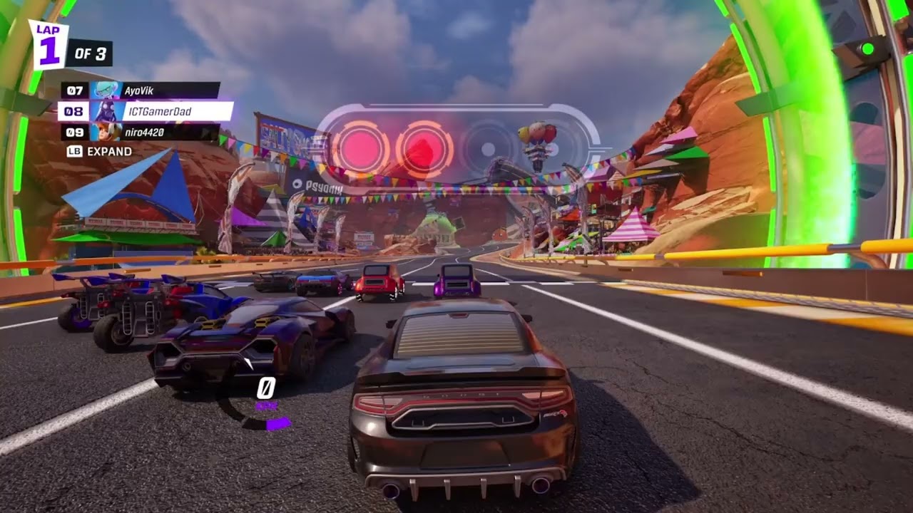 Having fun racing!