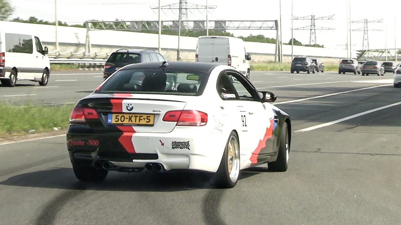 BMW M3 E92 with STRAIGHT PIPE Exhaust - LOUD Revs and Accelerations!!