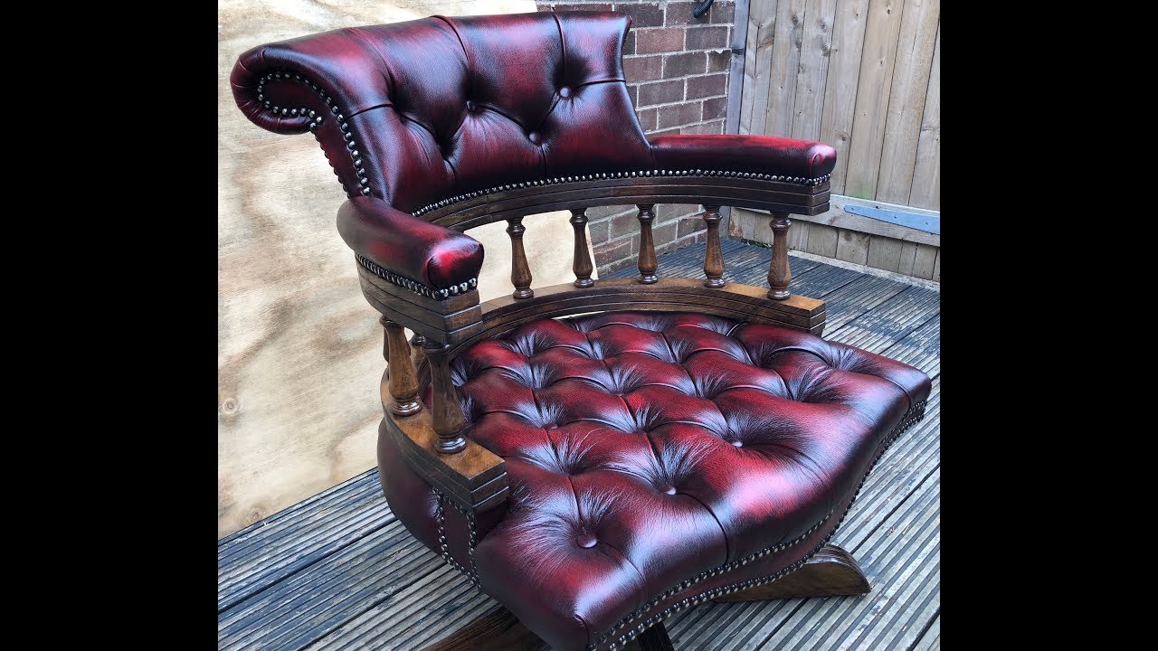 How to re-upholster a Leather Captains Chair.