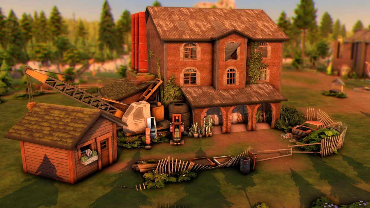 Abandoned Factory Home - Sims 4 Werewolves Speedbuilld (no CC)
