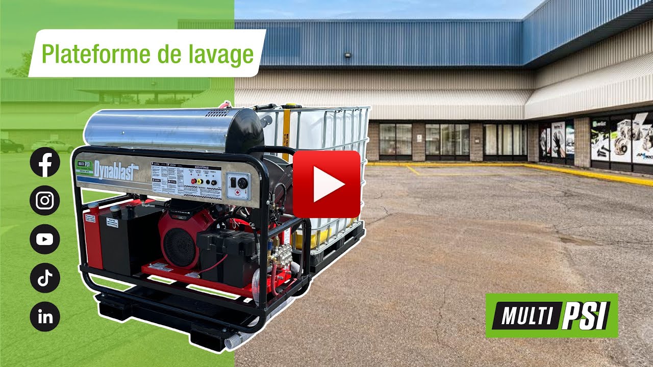 Plateforme de lavage avec une nettoyeur Dynablast
