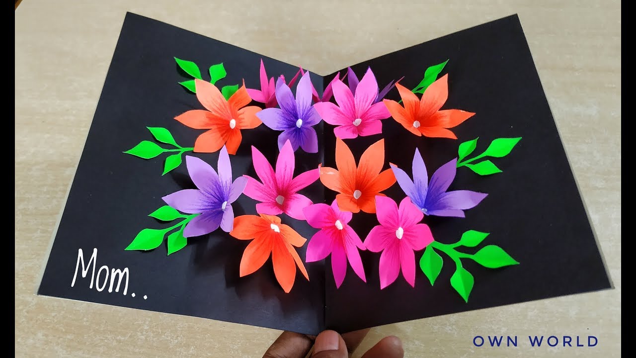 Handmade Mother's Day card / Mother's Day pop up card making / flower pop up card