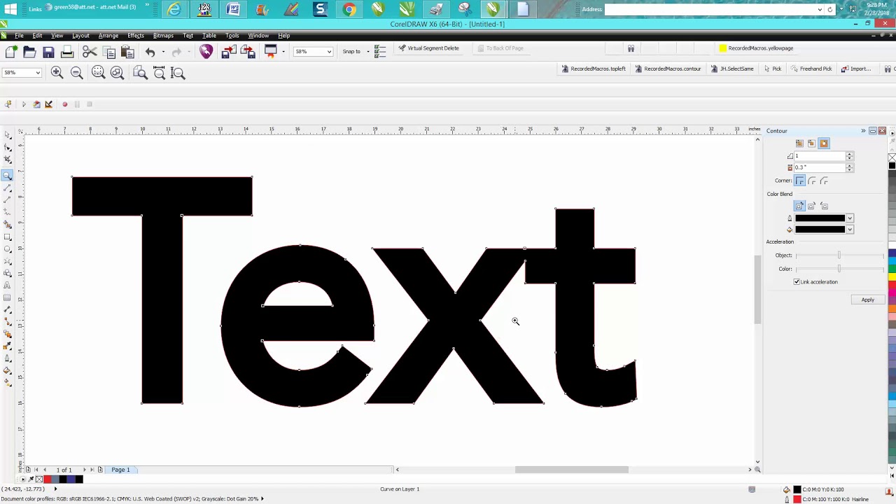 Corel Draw Tips & Tricks Make font thicker or thinner and CUT