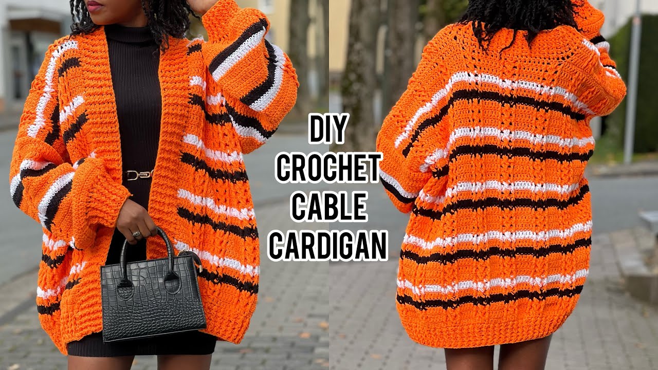 Cable Bliss: DIY Oversized Cable Stitch Cardigan  Tutorial!