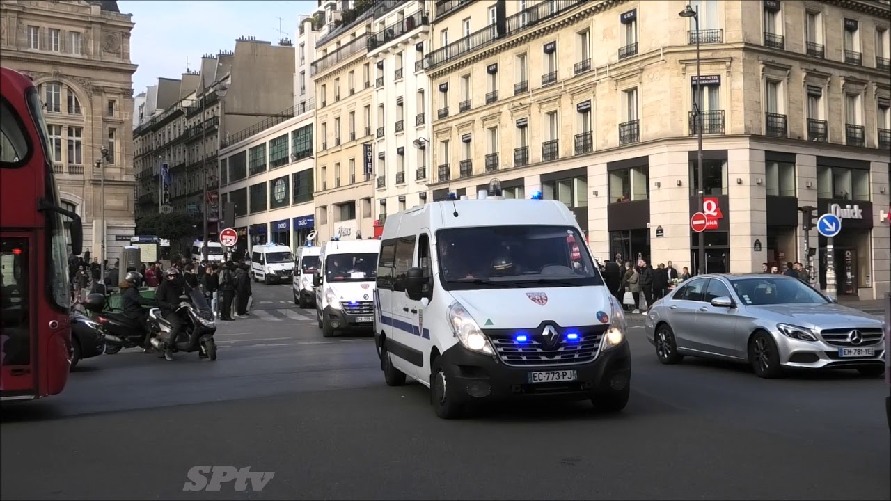 Police riot Paris massive convoy