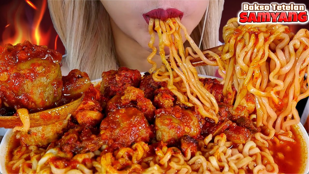AUTO MULES❗️🥵 ASMR SAMYANG 2X SPICY & BAKSO TETELAN MERCON🌶 SPICY MEATBALL SAMYANG EXTRA HOT🔥