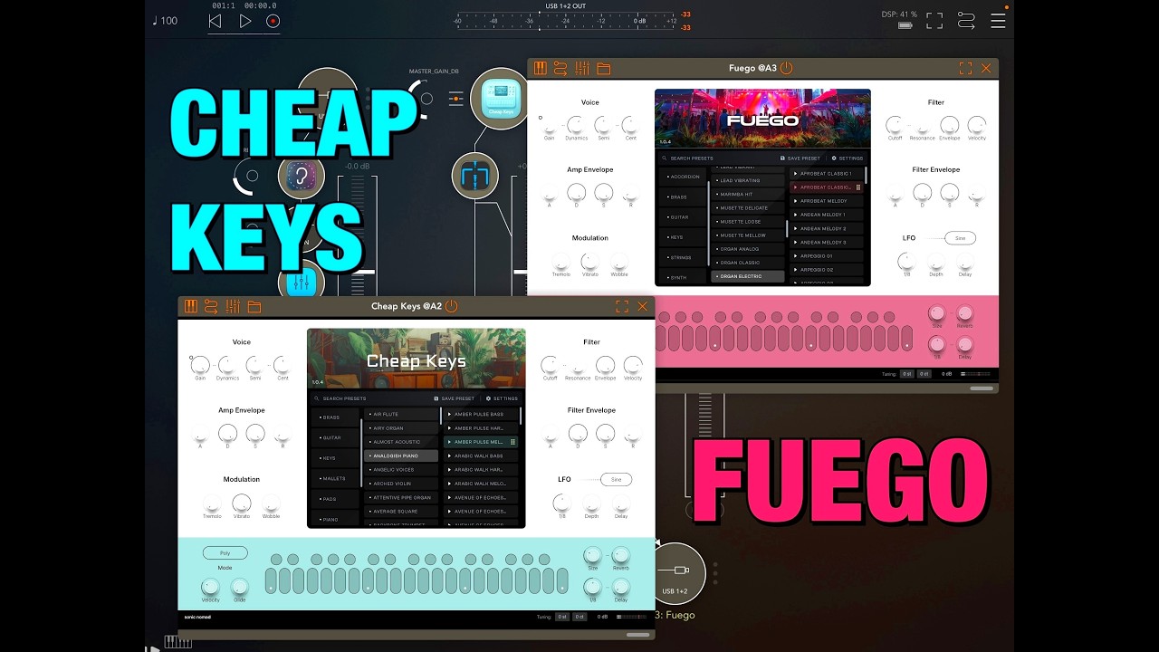 Cheap Keys - Retro Home Keyboards & Fuego - Latin Instrument - Demo for the iPad