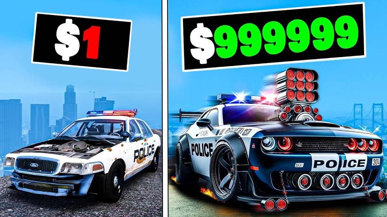 $1 to $1,000,000,000 POLICE CAR in GTA 5!