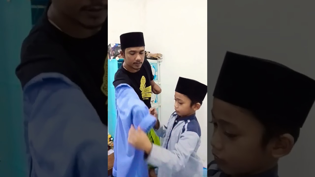 pasang baju,celana sarung, #difabel #ikhlas #semangat