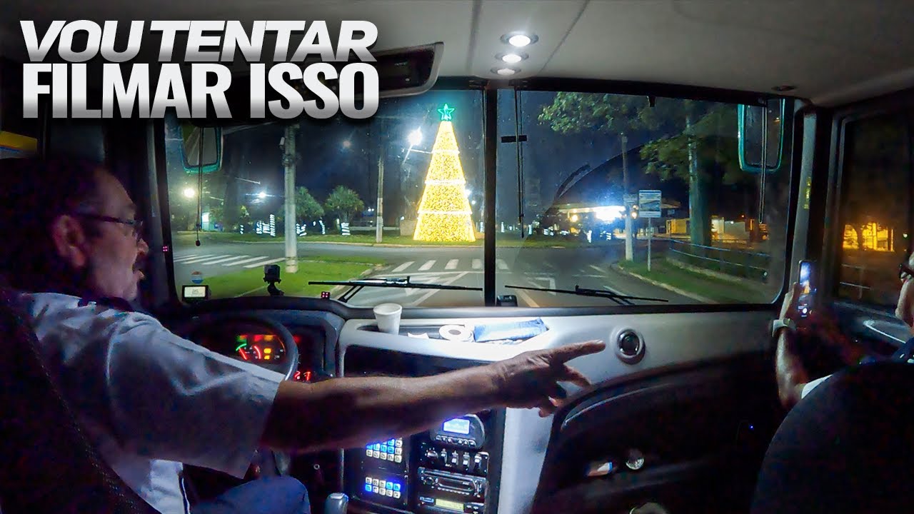 A vista da CABINE DO ÔNIBUS é BONITA DEMAIS | Dirigindo a NOITE na Estrada | Testando GOPRO a noite