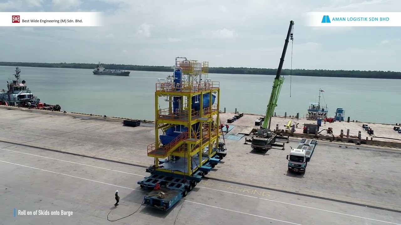 Skid - Transport and Loadout onto Barge Aman 101 at Westport, Barging to Pasir Gudang
