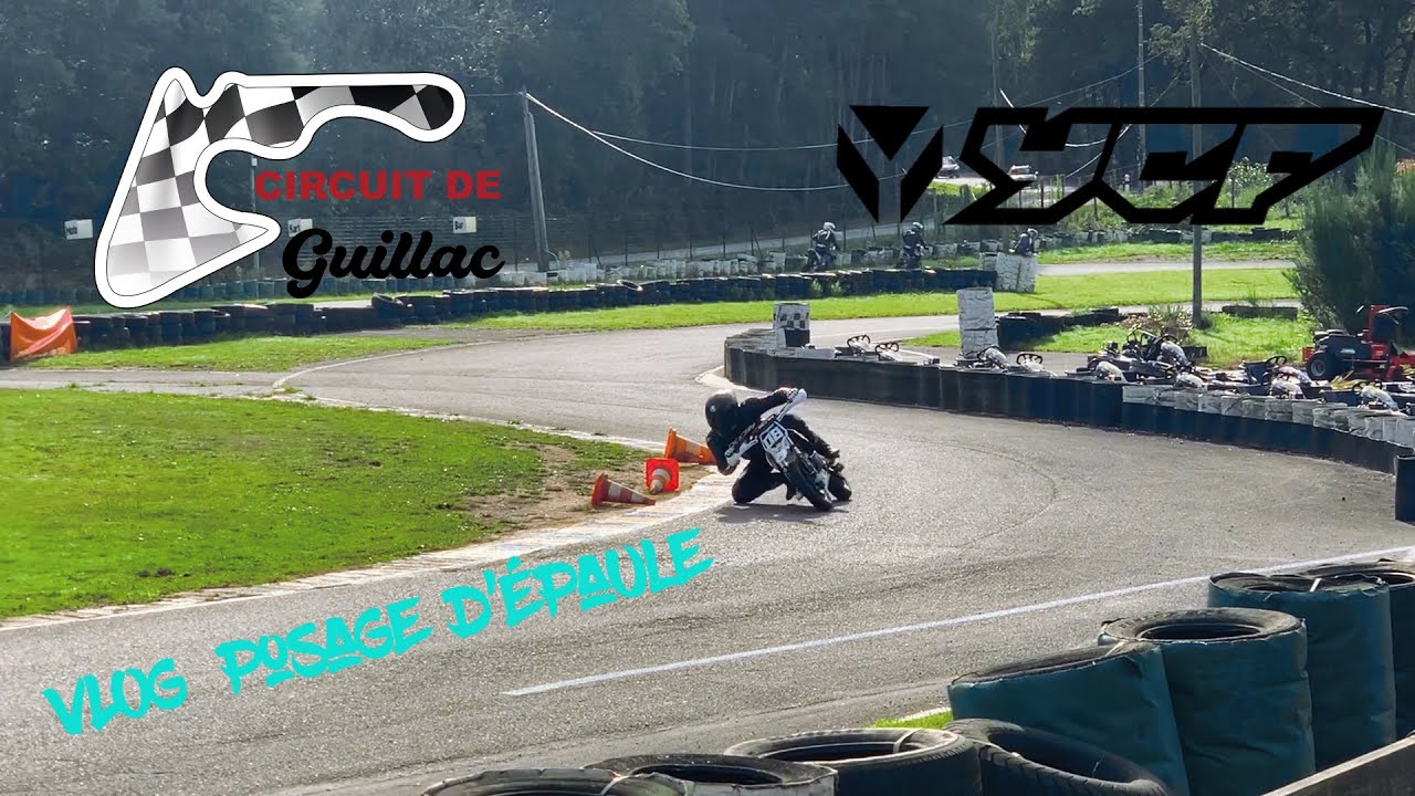 Vlog au circuit de Guillac. Poser le genou, coude, épaule, combine, moto...