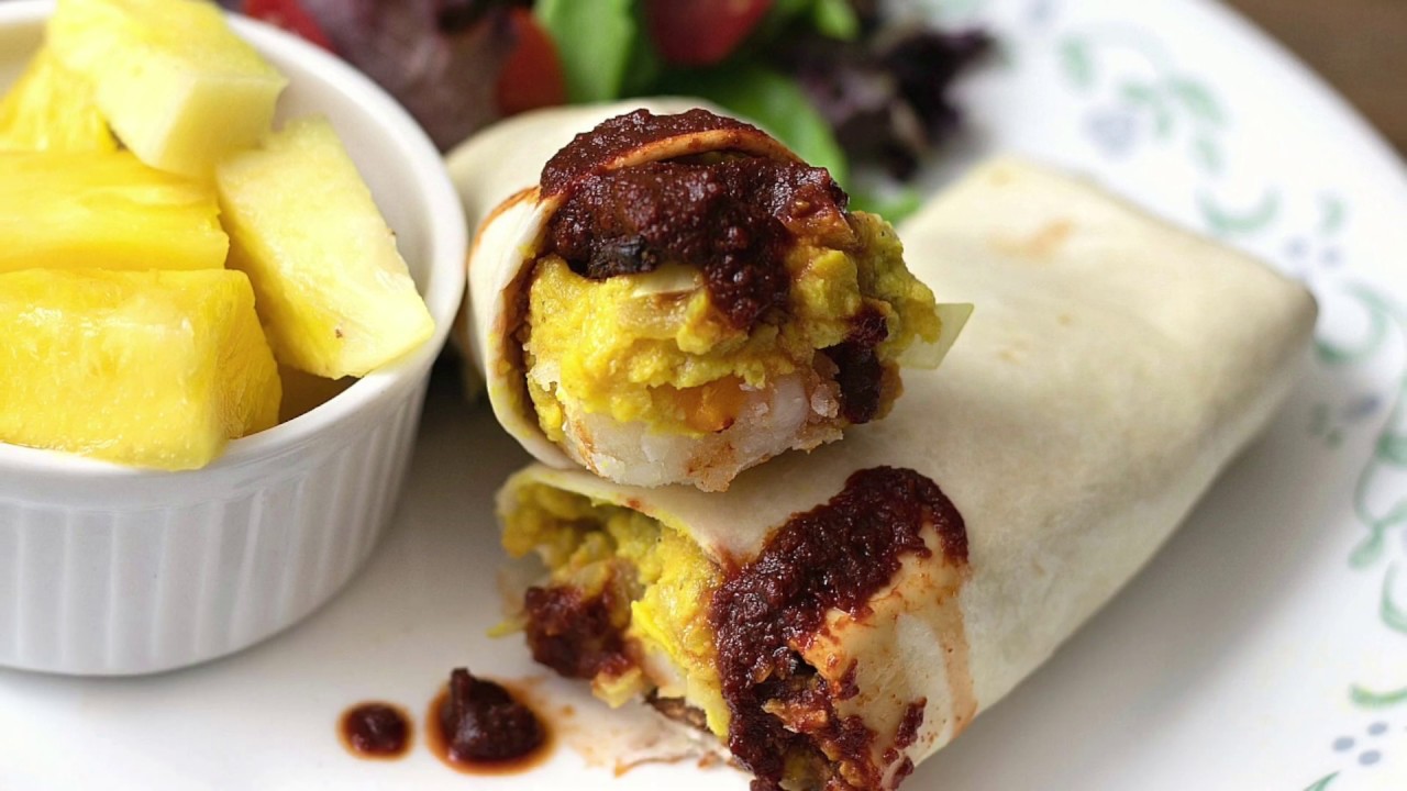 Vegan Breakfast Burritos with Chickpea Eggs
