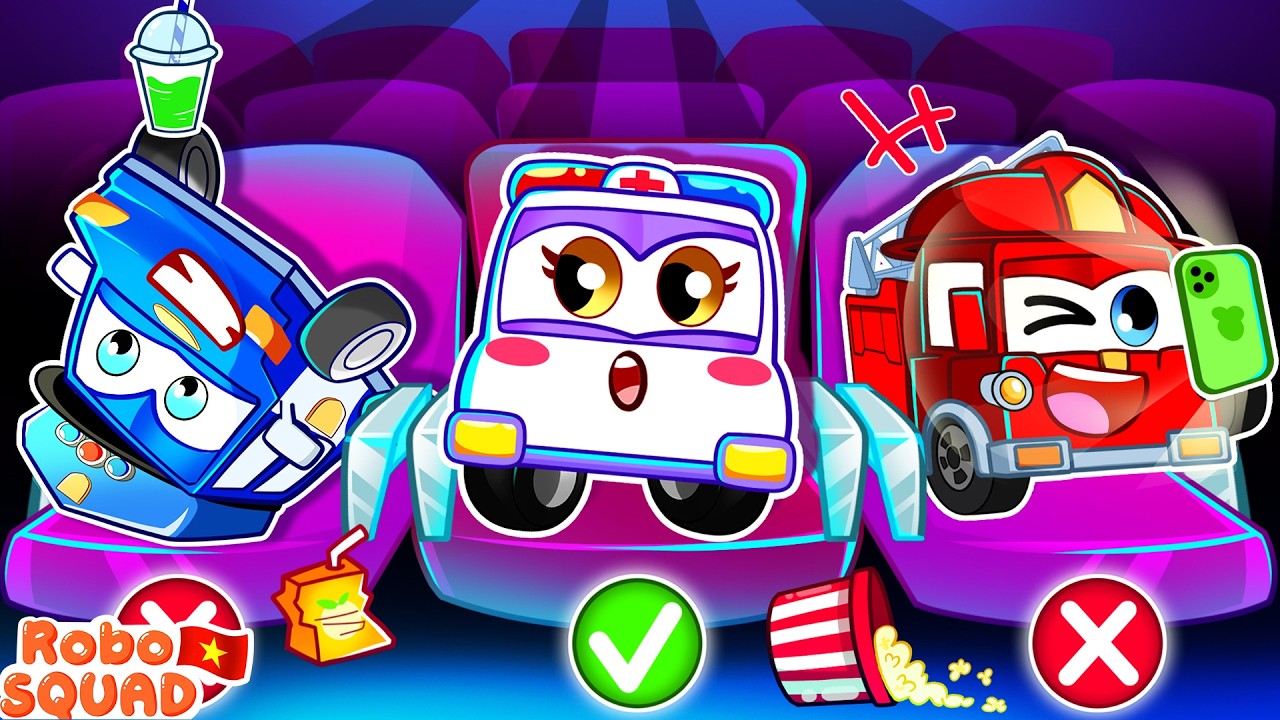 Lần Đầu Đến Rạp Chiếu Phim 🎬 Cách Ứng Xử Tốt 🍿👶 Phim Hoạt Hình Cho Trẻ Mẫu Giáo - RoboSquad