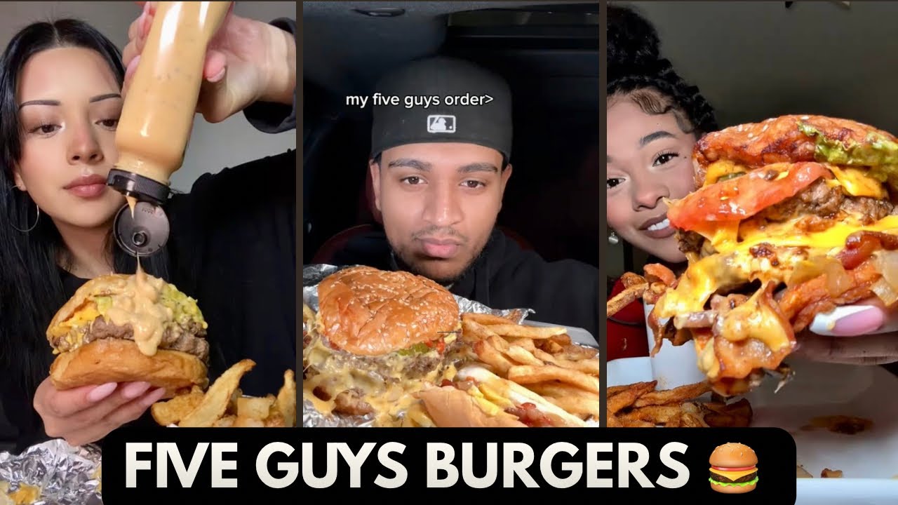 Five Guys Burger Mukbang compilation you must watch! #fiveguysburgers #mukbang #asmr