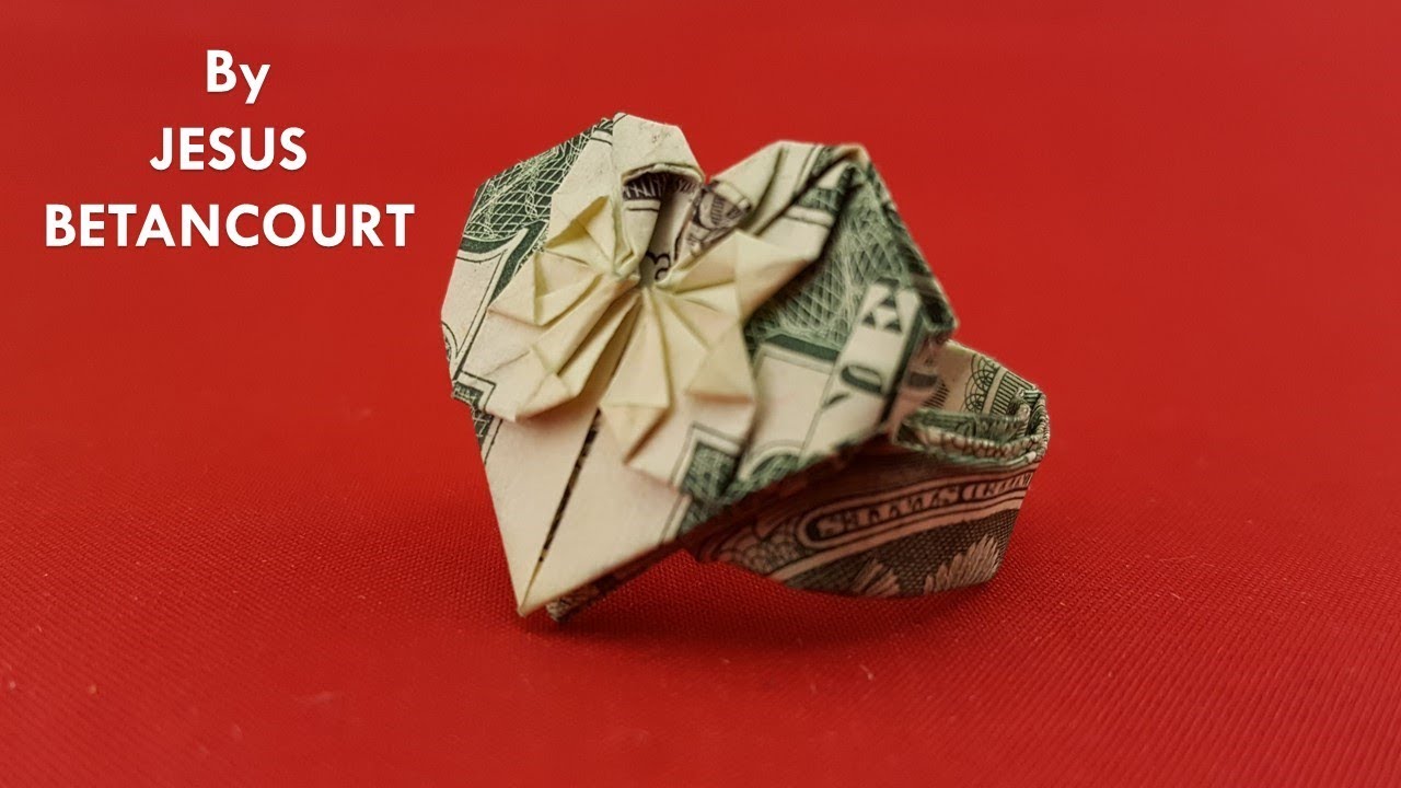 DOLLAR ORIGAMI HEART RING 