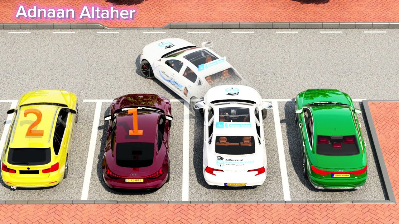 صف السياره إلى الخلف( الدرس الرابع ) Reverse park