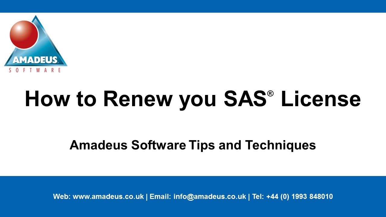 SAS Tip: How to Renew your SAS License