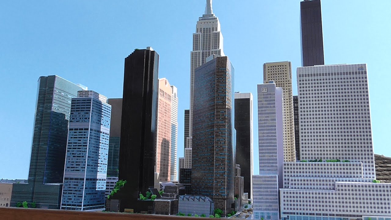 Making a paper model diorama skyscrapers city 1:1800 scale - Empire States Building, New York City