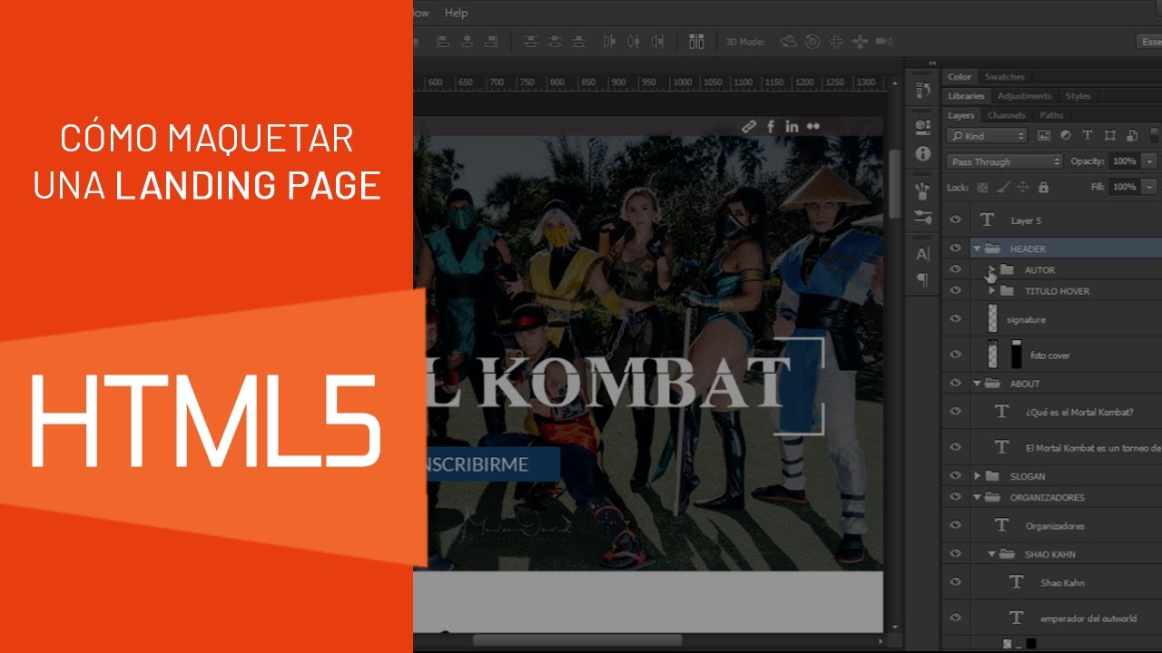 Maquetar una #LandingPage de PHOTOSHOP a HTML5 y CSS SIN FRAMEWORKS | Parte 1 de 2: HTML5