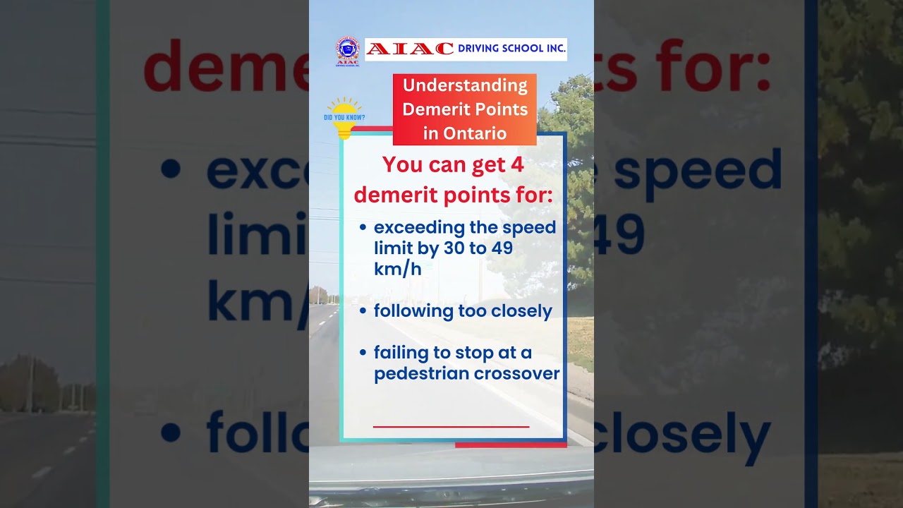4 Demerit points - Ontario - G1 Practice Questions