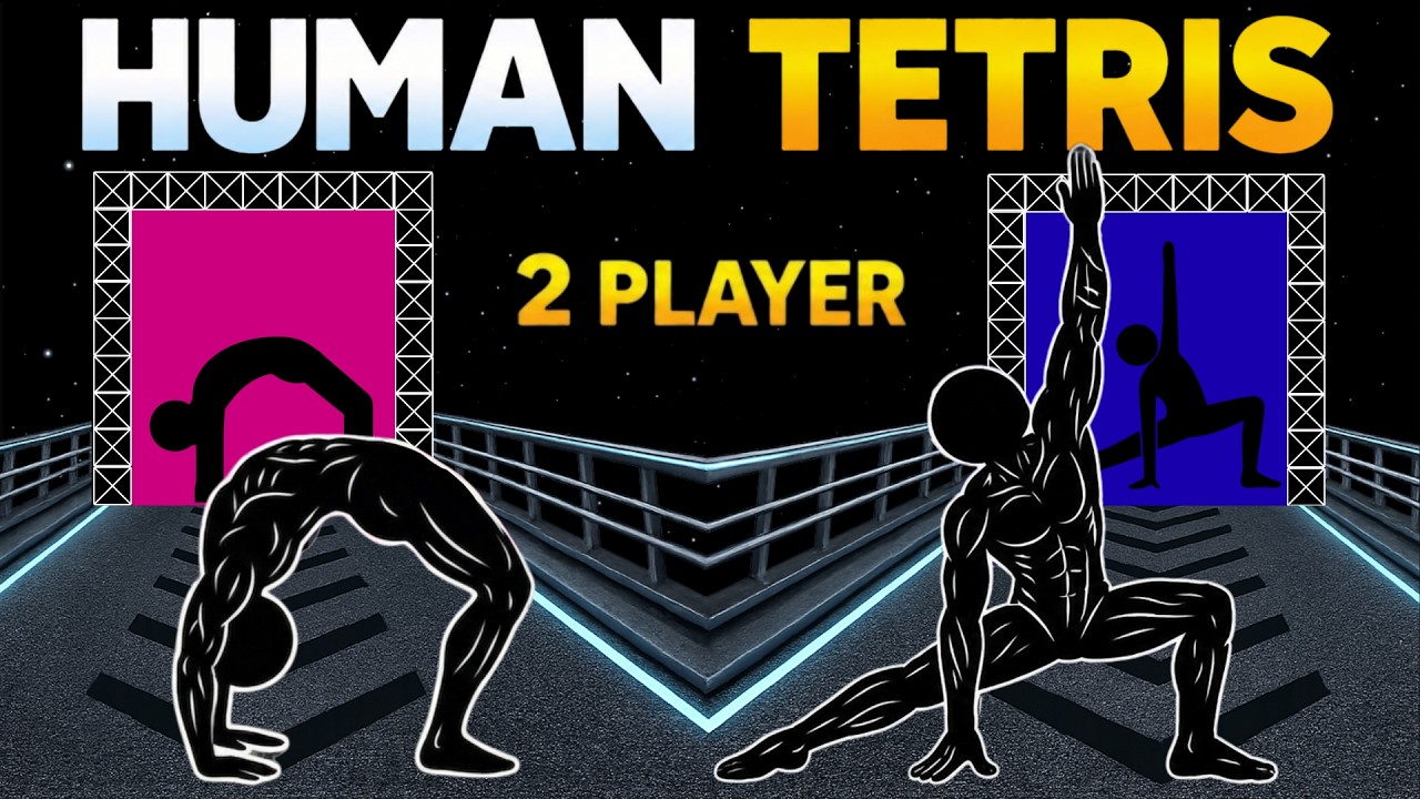 8 MIN🔥 HUMAN TETRIS CO-OP | 2 Player PVP Version | Immersive Interactive Warm Up | FULL