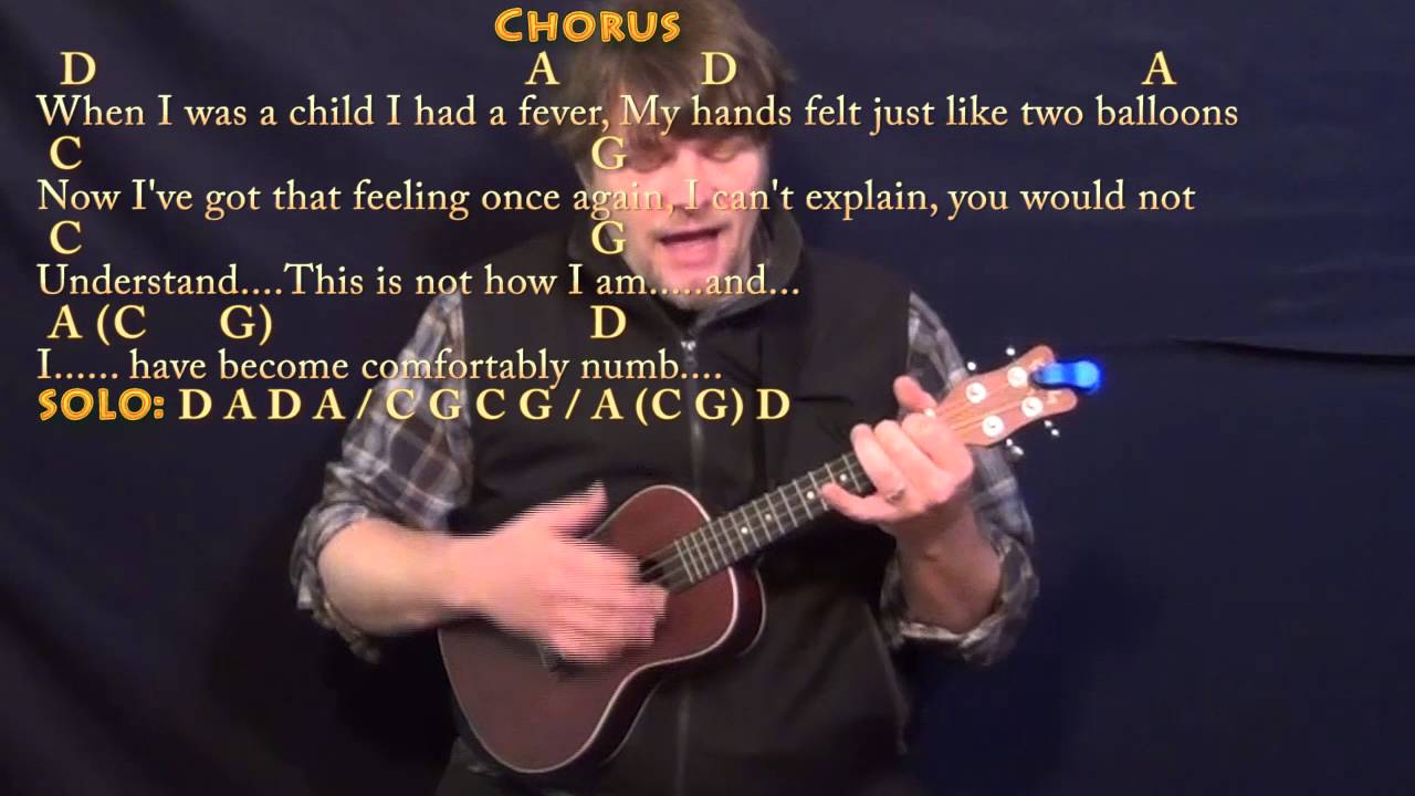 Comfortably Numb (Pink Floyd) Ukulele Cover Lesson with Chords/Lyrics