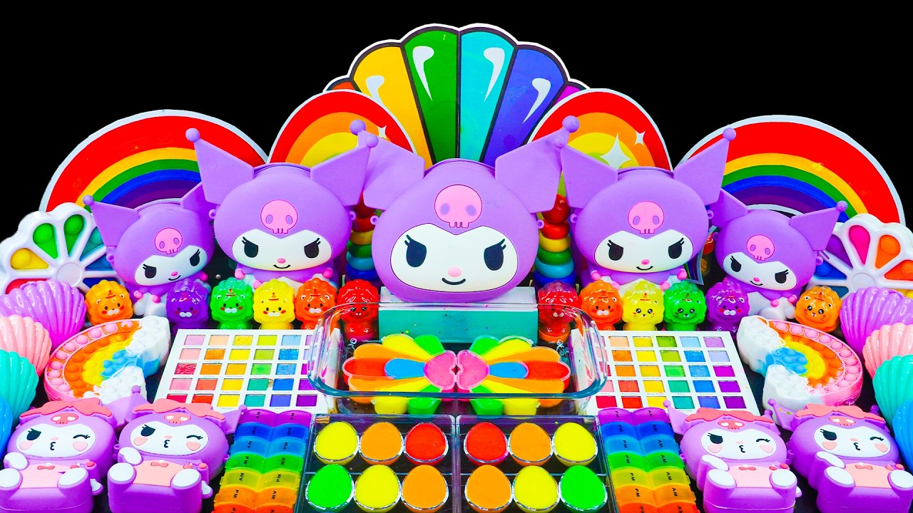 💜 KUROMI REGENBOGEN SCHLEIM-SCHLACHT 🖤 1 Stunde befriedigendes Schleim-Mischen mit Glitzer & Charms