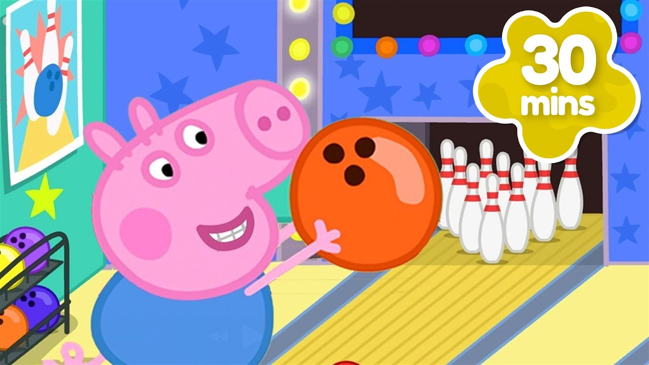 George gets a STRIKE! 🎳 | Peppa Pig Full Spring Episodes | 30 Minutes of Kids Cartoons