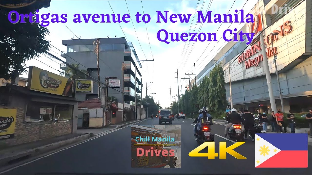 Ortigas avenue to New Manila, Quezon city - Chill Manila Drives 4K