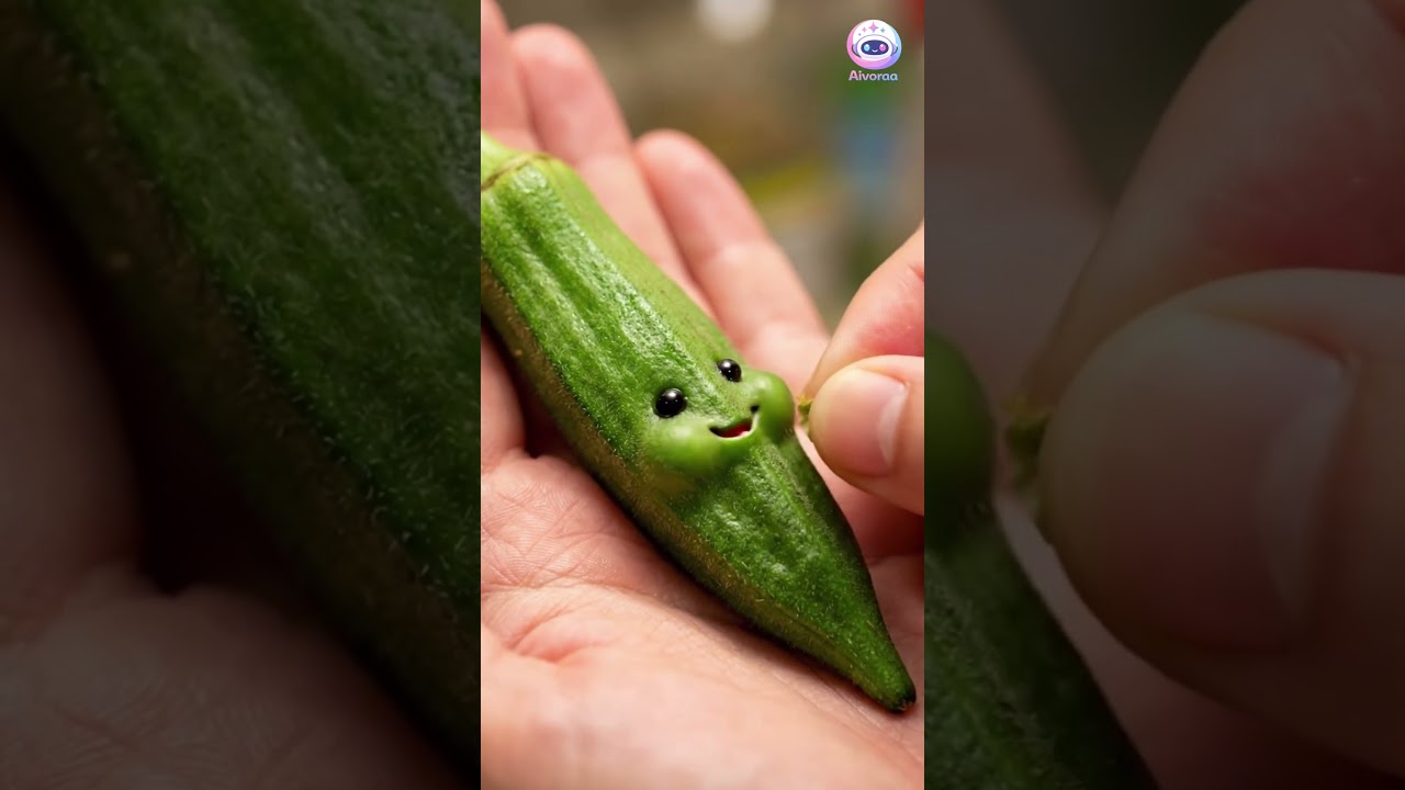 Tiny Lady’s Finger Bite 🌱 | Calm & Satisfying