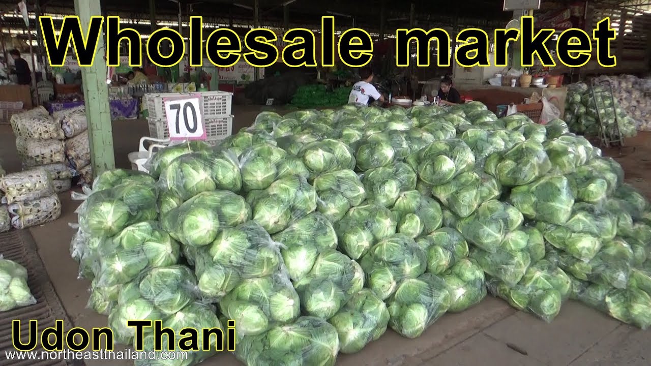 Huge Wholesale Produce Market, Udon Thani Thailand.