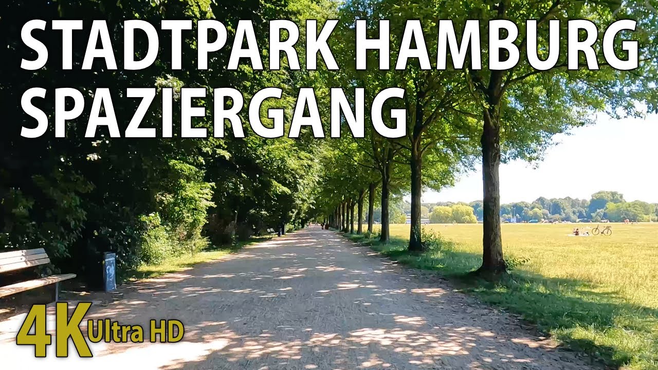 Stadtpark Hamburg: Virtual Jogging Hamburger Stadtpark im Sommer, vom Planetarium zum Stadtparksee