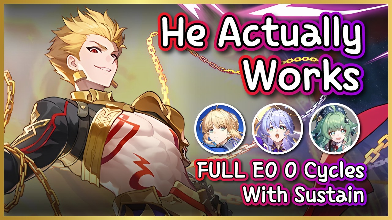 E0 Gilgamesh REVIVE Saber.. (And He's main DPS TOO) | 0 Cycles MoC12 with Sustain showcase!