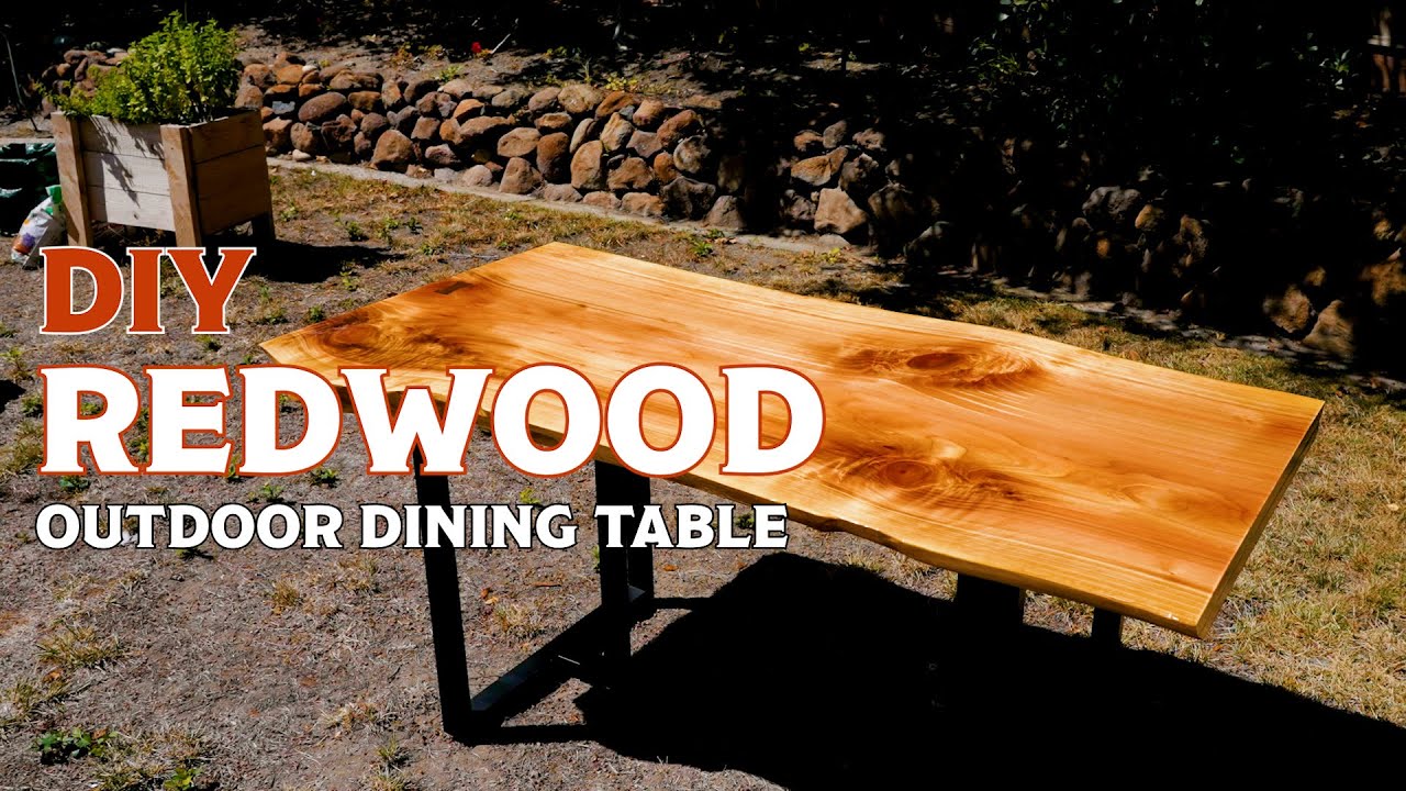DIY redwood outdoor dining table from my garage #woodworking