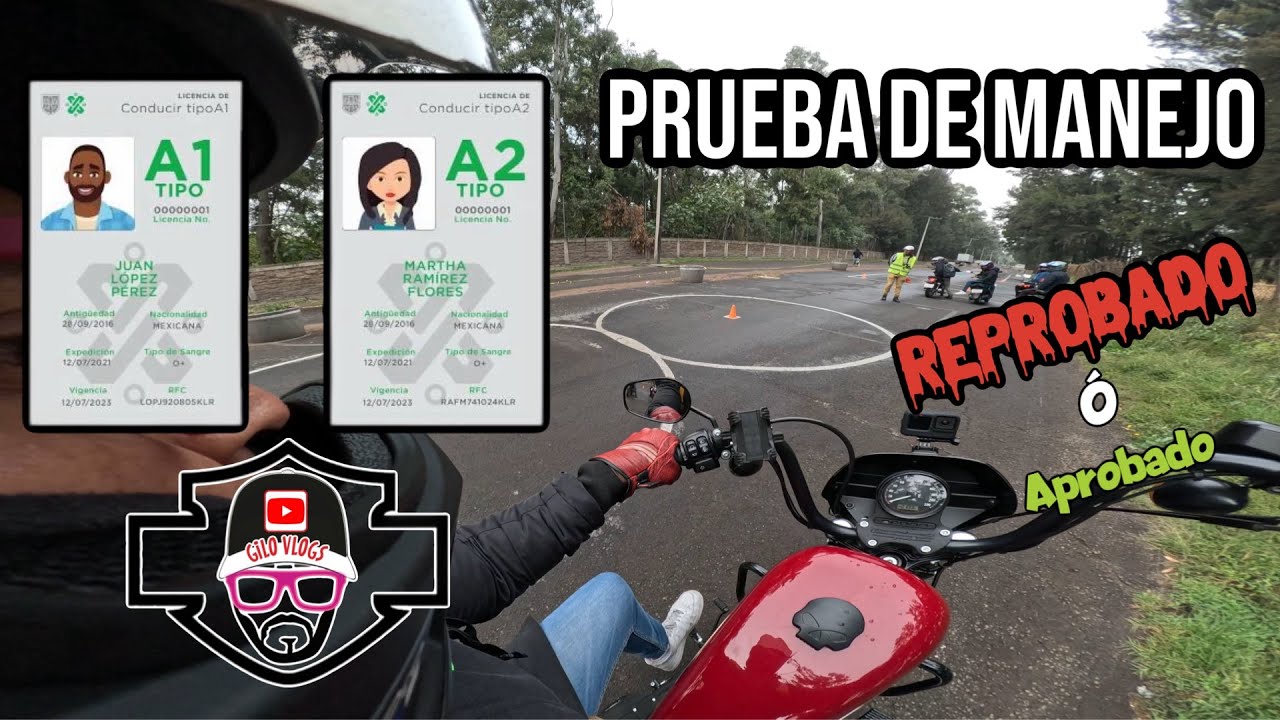 PRUEBA DE MANEJO y examen para LICENCIA de conducir A1 y A2 para MOTOCICLETA CDMX  Gilo Vlogs 2024
