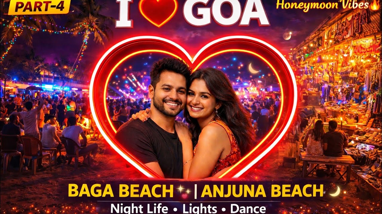I Love Goa ❤️ | Baga & Anjuna Beach Night Enjoy | Honeymoon Vibes | Couple Vlog Part 4