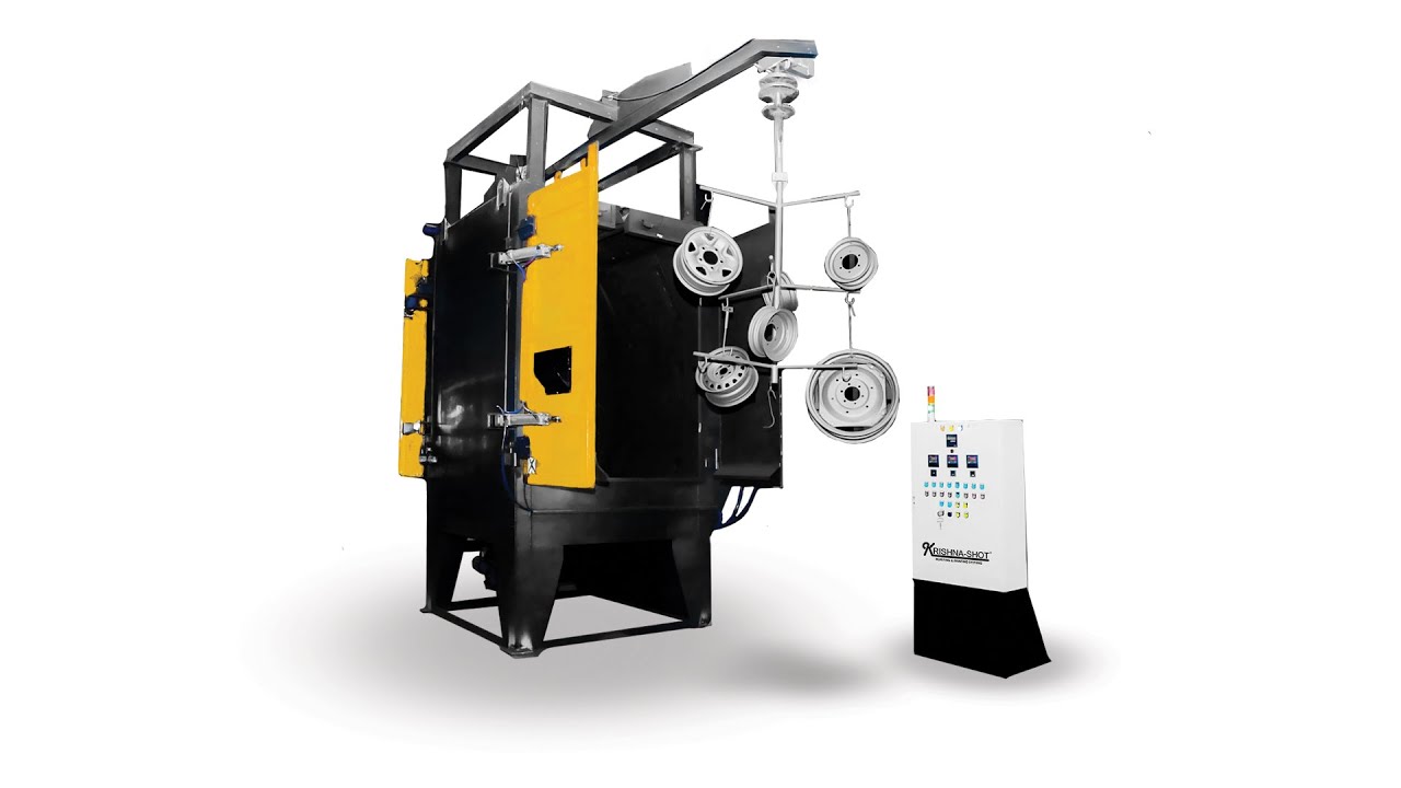 I-HANGER TYPE SPINNING HANGER SHOT BLASTING MACHINE