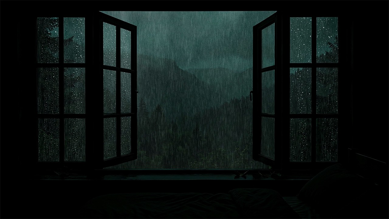 Gentle Night Rain Outside the Bedroom Window | Cozy Sounds for Peaceful Sleep