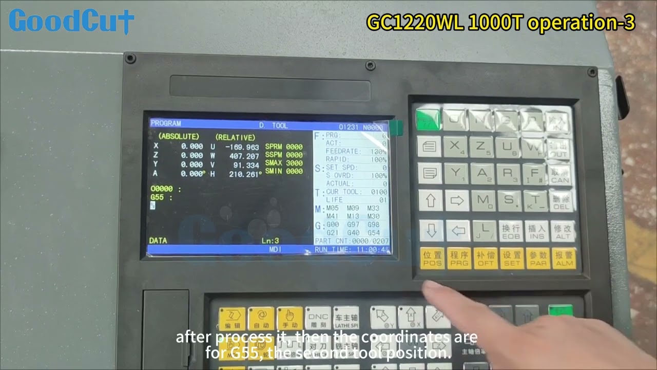 How to use 1000TC 3 GoodCut GC1220WL CNC Wood Lathe Machine 1000TC Operation 3