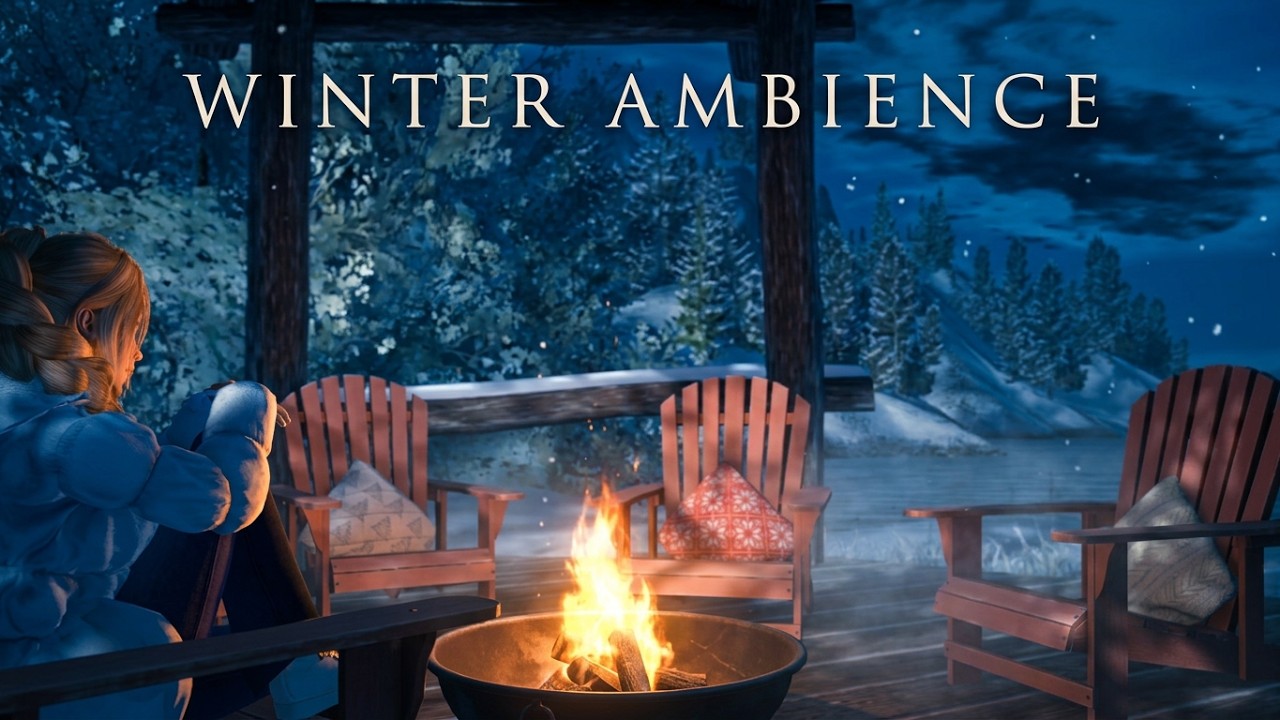 Ambience: Winter Crackling Fire Pit –- Second Life
