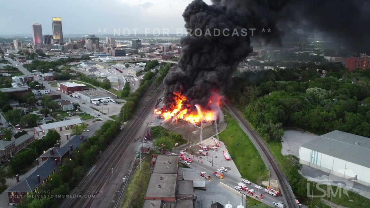 05-30-2022 Large warehouse fire near downtown Omaha, NE