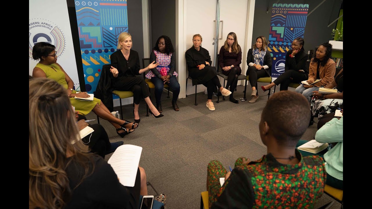 Charlize Theron Sits Down with Obama Foundation Leaders