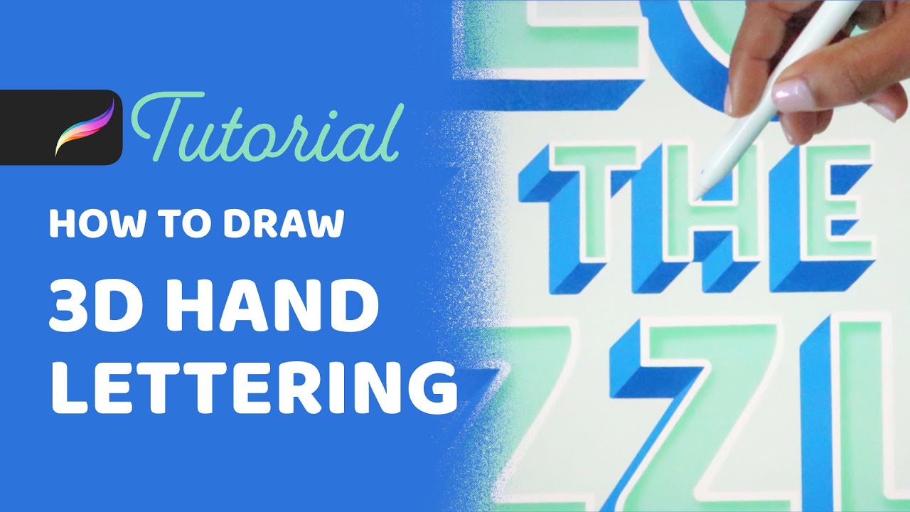 3D Hand Lettering Tutorial | How To Draw Dimensional Letters in Procreate