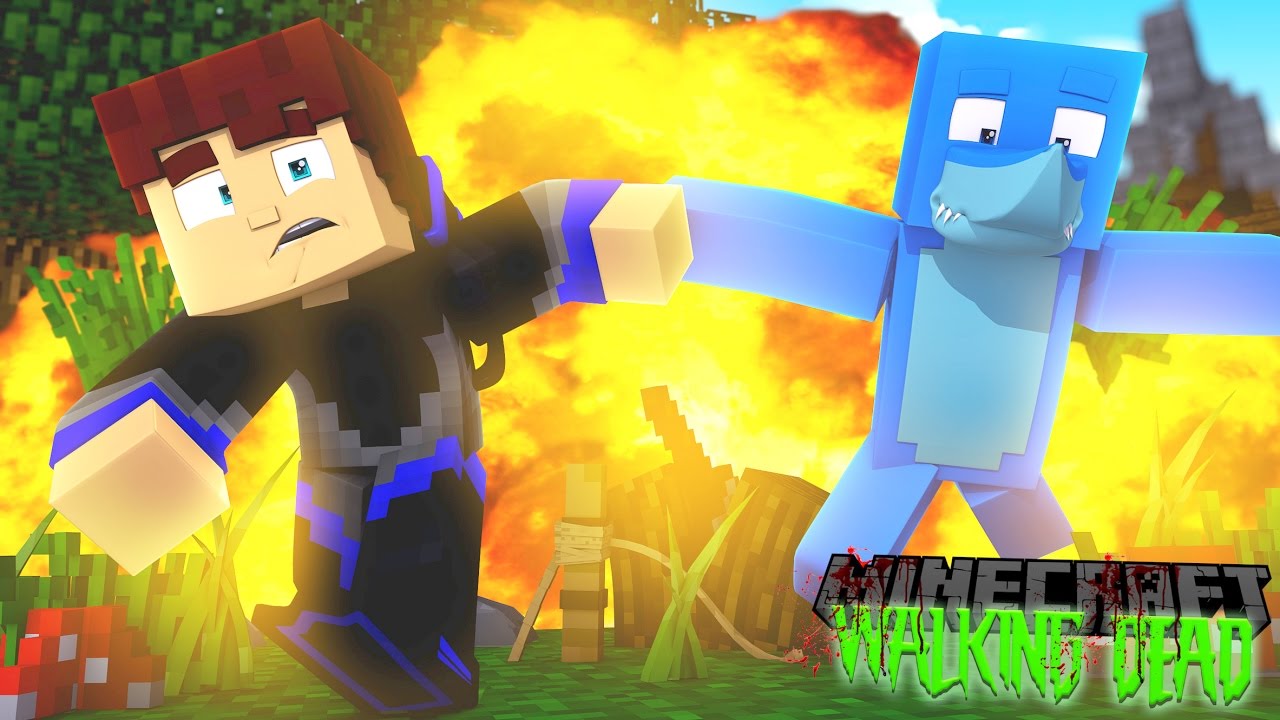 Minecraft THE WALKING DEAD - SHARKY MAKES A CLOSE ESCAPE FROM NEGAN!!
