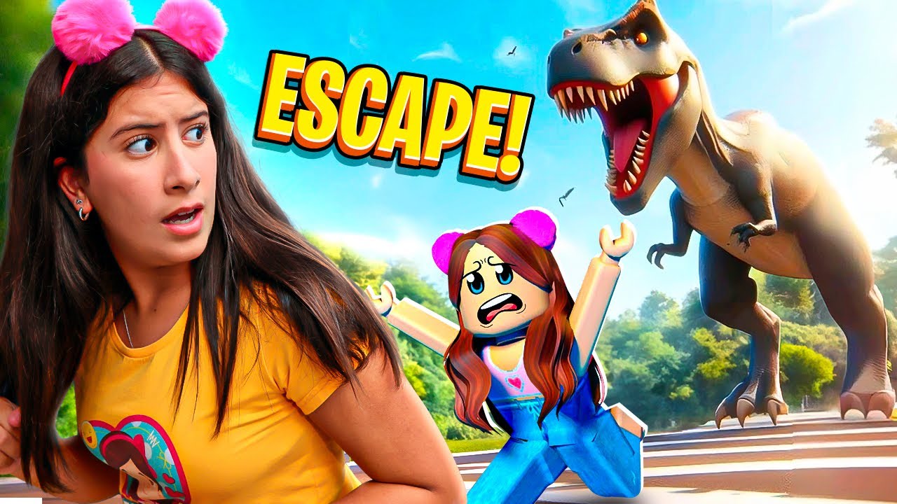 Maria Clara precisa sobreviver ao Parque dos Dinossauros!!🦖😱 Roblox Escape Jurassic Park Obby
